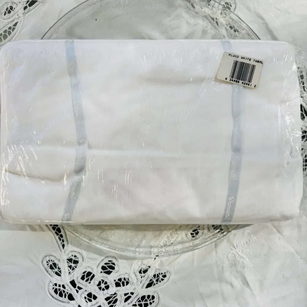 Wamsutta Supercale Plus Twin XL Fitted Sheet White 200TC New Unused USA